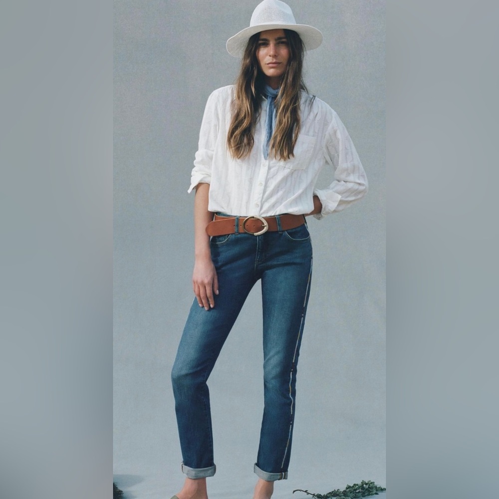 Anthropologie Pilcro And The Letterpress Slim Boyfriend Crop Jeans Size 30 - Picture 15 of 15